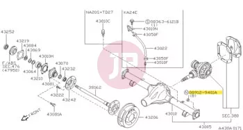 NISSAN 08912-9401A - NUT-HEX