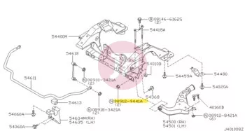 NISSAN 08912-9441A - NUT-HEX