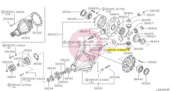NISSAN 08915-4381A - Alátét