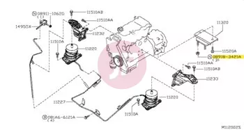 NISSAN 08918-3421A - NUT-FLANGE HEX