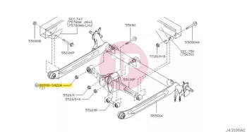 NISSAN 08918-3421A - NUT-FLANGE HEX