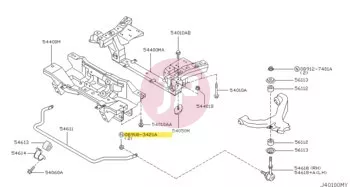 NISSAN 08918-3421A - NUT-FLANGE HEX