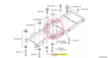 NISSAN 08918-6421A - NUT-SLOCK
