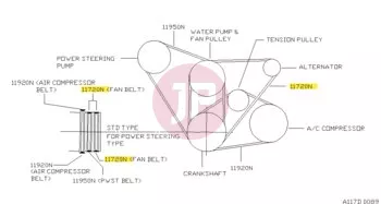 NISSAN 11720-0Y700 - Fan Belt