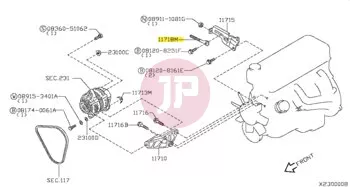 NISSAN 11942-77A0A - BRACKET-ALTERNA