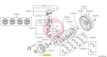 NISSAN 12309-61503 - NUT C/PULLEY