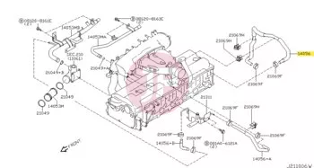 NISSAN 14056-VC210 - ASSY HOSE WATER