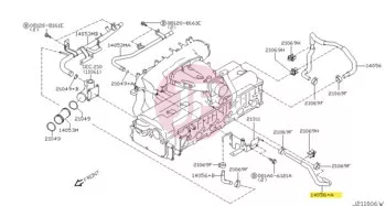 NISSAN 14056-VC215 - ASSY HOSE WATER