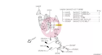 NISSAN 14445-2W20A - GASKET-TURBO CH