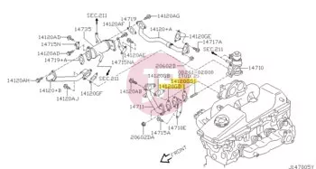 NISSAN 14719-AD200 - GASKET-EGR C/V