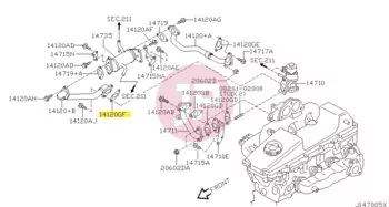 NISSAN 14722-AD210 - EGR cső tömítés