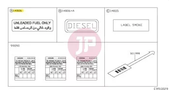 NISSAN 14806-EE90A - LABELUNLEADED