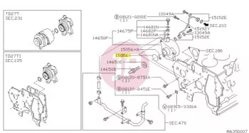 NISSAN 15056-7T801 - SEAL-O RING