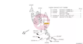 NISSAN 15196-2W200 - Turbófeltöltő olajvezeték tömítés