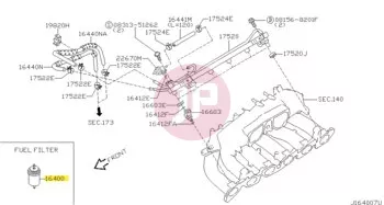NISSAN 16400-0W01A - STRAINER ASSY-FUEL