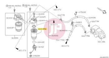 NISSAN 16405-01T0A - FUEL FILTER