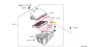 NISSAN 16546-1LK0E - ELEMENT ASSY-AIR