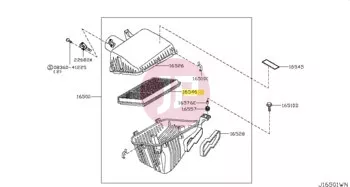 NISSAN 16546-1LK0E - ELEMENT ASSY-AIR