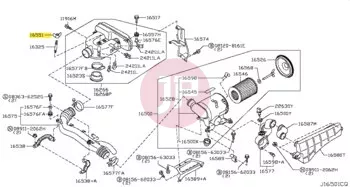 NISSAN 16551-W700A - Szárnyas anya