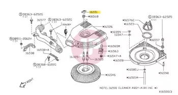 NISSAN 16551-W700A - NUT-WING