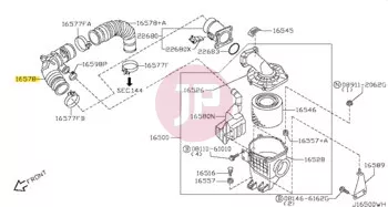 NISSAN 16578-VC11B - HOSE AIR DUCT