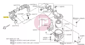 NISSAN 16578-VC11B - HOSE AIR DUCT