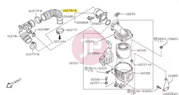 NISSAN 16578-VC12A - HOSE AIR DUCT