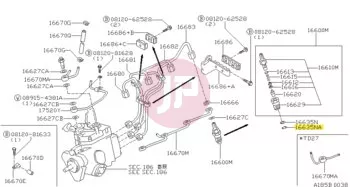 NISSAN 16626-43G00 - GASKET-NOZZLE