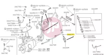 NISSAN 16627-43G00 - Porlasztó résolajcső tömítés