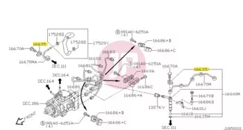 NISSAN 16635-2W200 - GASKET-NOZZLE