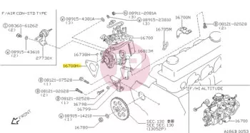 NISSAN 16701-R8100 - GASKET