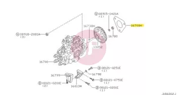 NISSAN 16701-R8100 - GASKET