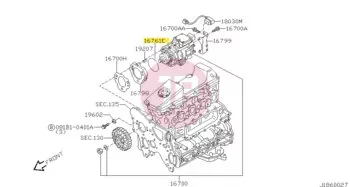 NISSAN 16781-AD20A - O RING
