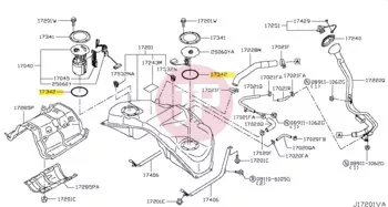 NISSAN 17342-01A00 - O RING F/GAUG99