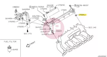 NISSAN 17522-10V00 - SPACER-FUEL TUB