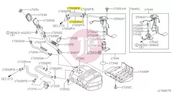 NISSAN 17550-37J01 - HOSE-FUEL