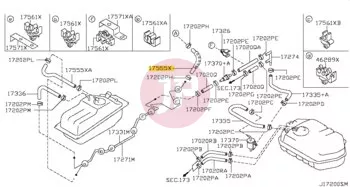NISSAN 17555-VB005 - Üzemanyagcső