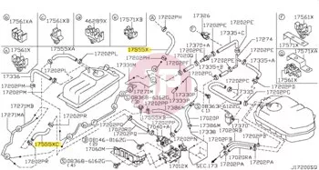 NISSAN 17555-VB005 - Üzemanyagcső