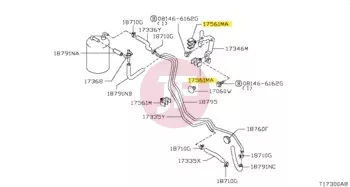NISSAN 17561-60U00 - Csőtartó műanyag patent