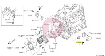 NISSAN 21200-2W20A - Thermostat Assembly