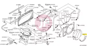 NISSAN 21477-VB300 - SHROUD-RAD,LWR