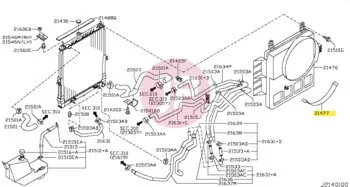 NISSAN 21477-VC200 - Alsó hűtőventilátor-burkolat