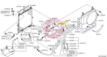 NISSAN 21633-VC200 - Automata váltó olajhűtő gumicső