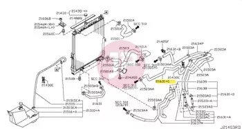NISSAN 21634-VC200 - Automata váltó olajhűtő gumicső