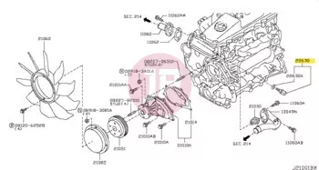NISSAN 22630-44B20 - SENSOR ASSY-TEM