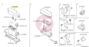 NISSAN 24382-VC800 - COVER