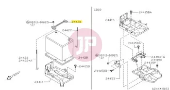 NISSAN 24420-M6600 - BAR ASSY-BATTER