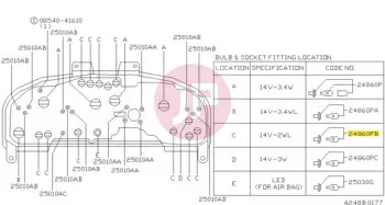 NISSAN 24860-40F02 - SOCKET BULB A