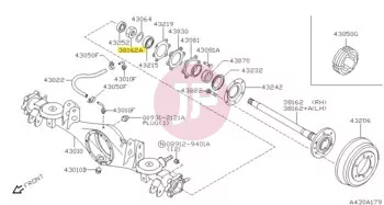 NISSAN 25128-C7000 - NUT LOCK RR W/B
