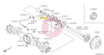 NISSAN 25128-C7000 - NUT LOCK RR W/B